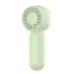 Front view of green Vyvylabs S17 mini fan showing portable size and simple grip handle
