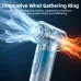 Front view of Vyvylabs YF13 handheld fan highlighting innovative wind gathering ring with cooling airflow design