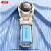 XO MF102 Handheld Fan, top-down view highlighting cooling airflow, digital screen and foldable stand structure