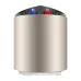 Side view of Haier 30 Litre Vertical Water Heater Geyser with metallic finish and dual inlet-outlet connectors on black top.