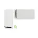 Front and side views of TESY BelliSlimo Cloud Geyser showing sleek design, Wi-Fi feature, and flexible mounting options.