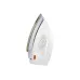 Angled front view of the Panasonic NI‑317T Dry Iron in blue showing the pointed soleplate and ergonomic handle.