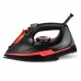 Angled side view of the Smart SEH‑I05SDS Steam Iron showing its red and black body with the handle and cord attached.