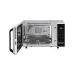 Front view of LG MC2846SL Convection Microwave Oven with side-swing door fully open revealing stainless steel interior cavity