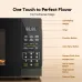 Close-up of Oraimo InfiWave Oven touchscreen interface with labeled buttons, LED display, and auto menu options.