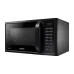Front view of Samsung MC28H5025VK/D2 Oven with digital display and multifunction control panel beside dark glass door.