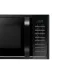 Close-up of Samsung MC28H5025VK/D2 Oven control panel with digital clock and vertical row of labeled cooking functions.
