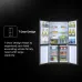 Open front view of Haier HRF-578TPB Refrigerator showing spacious T-Door layout with organized food compartments.