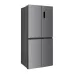 Hitachi HR4N7522DSXSG four-door refrigerator in silver finish with modern design and digital control panel.