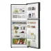 Open Hitachi R-VG420P8PB (KD) (XRZ) Refrigerator showing fridge shelves, drawers, door bins, and freezer compartments.