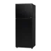 Front view of Hitachi R-VGY490PB0 Refrigerator showing sleek black double-door design with top freezer compartment.