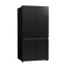 Front view of Hitachi R-WB640PPB1 (GCK) Refrigerator with sleek four-door black design and glossy finish.