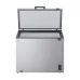 Front-open view of LG 243L Deep Freezer (GCFB255BQCF.ADVQRIL) showing clean interior with wire basket and control panel.