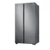 Samsung RS72R5001M9/D3 Refrigerator front view with side-by-side doors and elegant silver finish