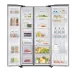 Samsung RS72R5001M9/D3 Refrigerator open interior view with shelves, drawers, and door storage organization