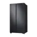 Samsung RS72R5011B4/D3 Refrigerator front view with side-by-side doors and sleek black finish