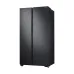Straight front view of the Samsung RS72R5011B4/D2 647L Side By Side Refrigerator highlighting the tall side‑by‑side design.