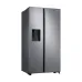 Samsung RS74R5101SL/D3 Refrigerator angled front view with side-by-side doors and built-in water dispenser