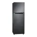 Front angled view of Samsung RT29HAR9DBS/D3 Refrigerator with elegant silver finish and closed doors.