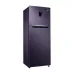 Samsung RT37K5532UT/D3 Refrigerator angled front view with top freezer and elegant dark finish