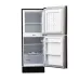 Front open view of the Singer 157L Top Mount Refrigerator showing the empty freezer, fridge shelves, and crisper drawer.
