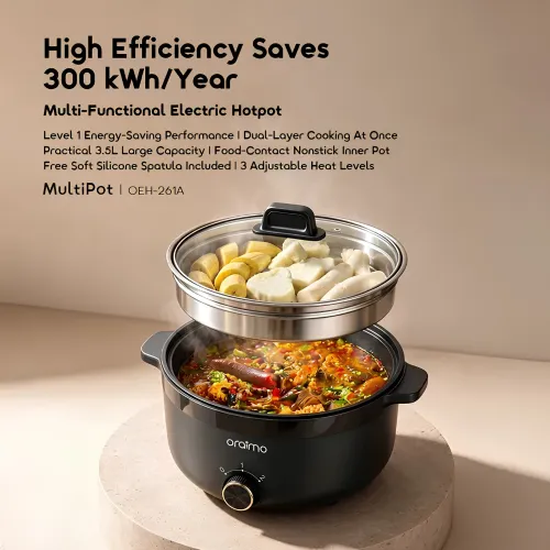 Oraimo Multipot 1000w 3l Electric Pot With Steamer Oeh 261a