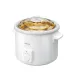 Front view of the Panasonic NF‑N51A 5L Slow Cooker showing the round white body with glass lid and stew inside.