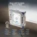 Close-up of Ecovacs WINBOT W3 OMNI Robot Window Cleaner attached to glass with 12-tier safety and protection features.