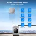 High-rise view of Ecovacs WINBOT W3 OMNI Robot Window Cleaner operating on large window with multiple cleaning modes.