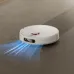 Front view of Xiaomi X20 Robot Vacuum Cleaner showing low profile design with blue suction light beams.