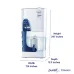 Front three-quarter studio view of Pureit Classic 23 Liter Water Purifier displaying height, width, and depth dimensions.