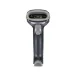 Front view of Winson WNI-6750g Barcode Scanner with caution label inside scanning window and light gray trigger.