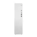 Front view of Lenovo IdeaCentre Tower 08IAS10 Brand PC in white finish with circular power button and USB ports.