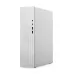 Lenovo IdeaCentre Tower 08IAS10 Brand PC front panel in silver with striped texture and visible Lenovo logo.