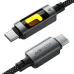 Close-up view of ACEFAST C21-03 3A Type-C Cable connector with illuminated charging indicator.