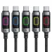 Front view of ACEFAST C21-03 3A Type-C Cable showing multiple LED indicator color options.