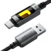 Close-up view of ACEFAST C21-04 3A Type-C Cable connector with illuminated charging indicator.