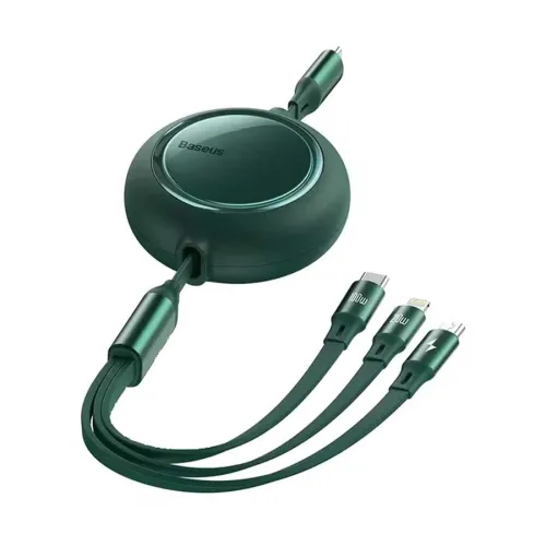 Baseus Bright Mirror 3 In 1 Retractable Data Cable Type-C to M+L+C 100W