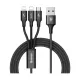 Baseus Rapid Series 3-in-1 Micro+Dual Lightning 3A Cable 1.2 Meter