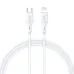 Close-up on the white USB-C and Lightning connectors of the BWOO BO-X286C-L charging cable.