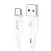 Close-up on the white USB-A and USB-C connectors of the BWOO BO-X286C charging cable.