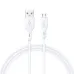 Close-up on the white USB-A and Micro-USB connectors of the BWOO BO-X286V charging cable.
