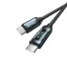 A blue and black braided BWOO BO-X304C-C cable with a USB-C charging display connector.