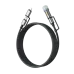 Full view of the black, braided BWOO BO-X307 charging cable with USB-C on one end and a Lightning connector with a grip.