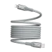 Coiled, gray braided BWOO BO-X311CL cable with a silver Lightning connector and a silver Type-C connector.