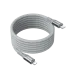 Gray braided BWOO BO-X311Ln cable connecting a laptop and smartphone, with icons for play, music, file, and gallery.