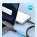 Smartphone charging via BWOO BO-X318C USB-C cable connected to a laptop, showing data transfer in progress.