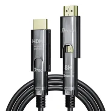 Dtech DT-HF3005 5 Meter Type-D to Type-A Dual Connector Fiber Optic HDMI Cable