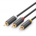 Ugreen 3RCA Male to Male 1.5 Meter Black Cable #10524