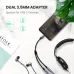 AV144 Dual 3.5mm adapter connects smartphone